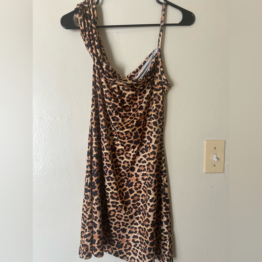 Nasty Gal Leopard Print Dress S 6 Animal Print Baddie Sexy Mini Dress Maximalism